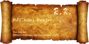 Rékasi Kevin névjegykártya